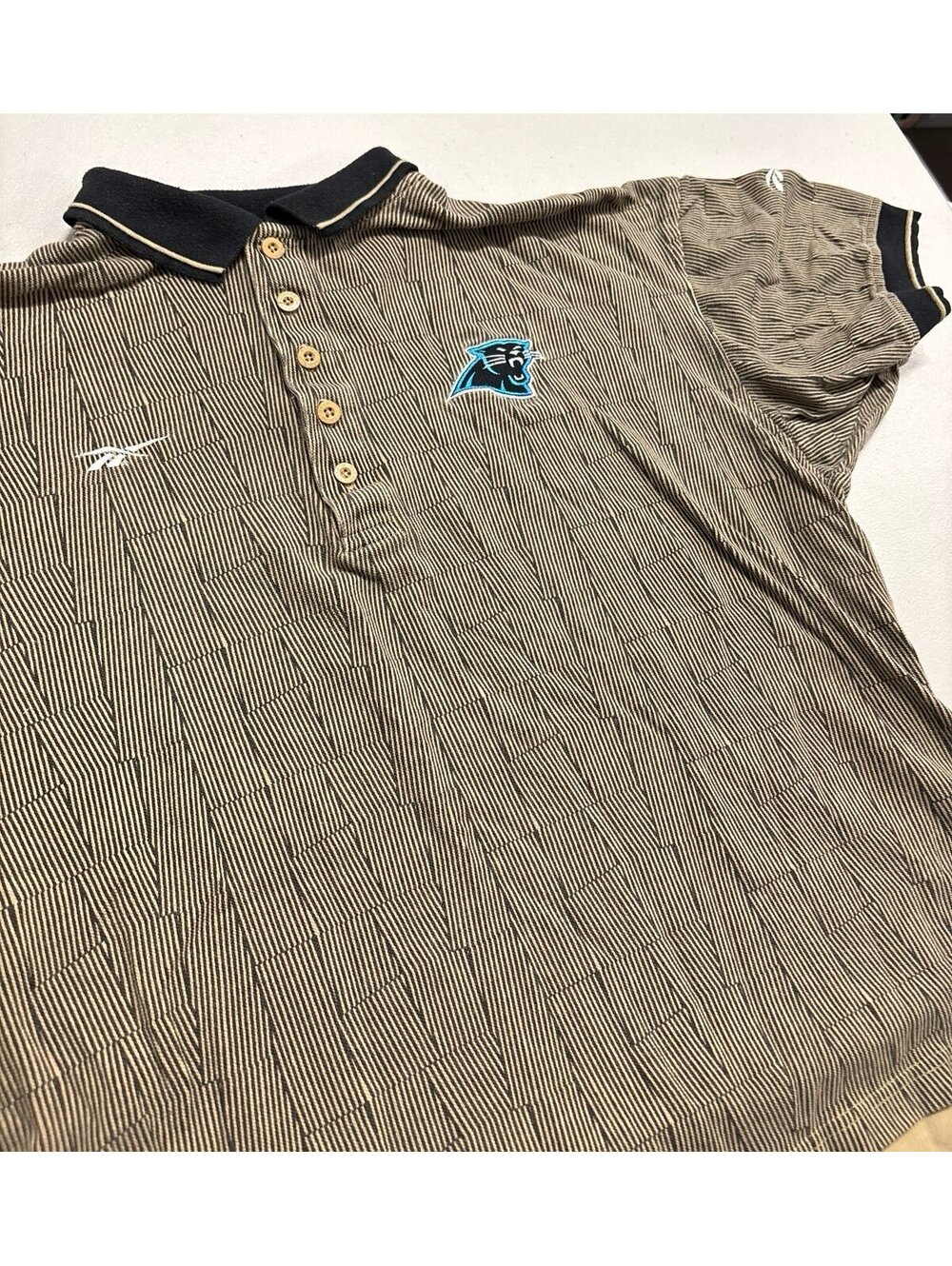 Vintage 90s Carolina Panthers NFL Pro Line Reebok Polo Shirt Men’s XL AOP